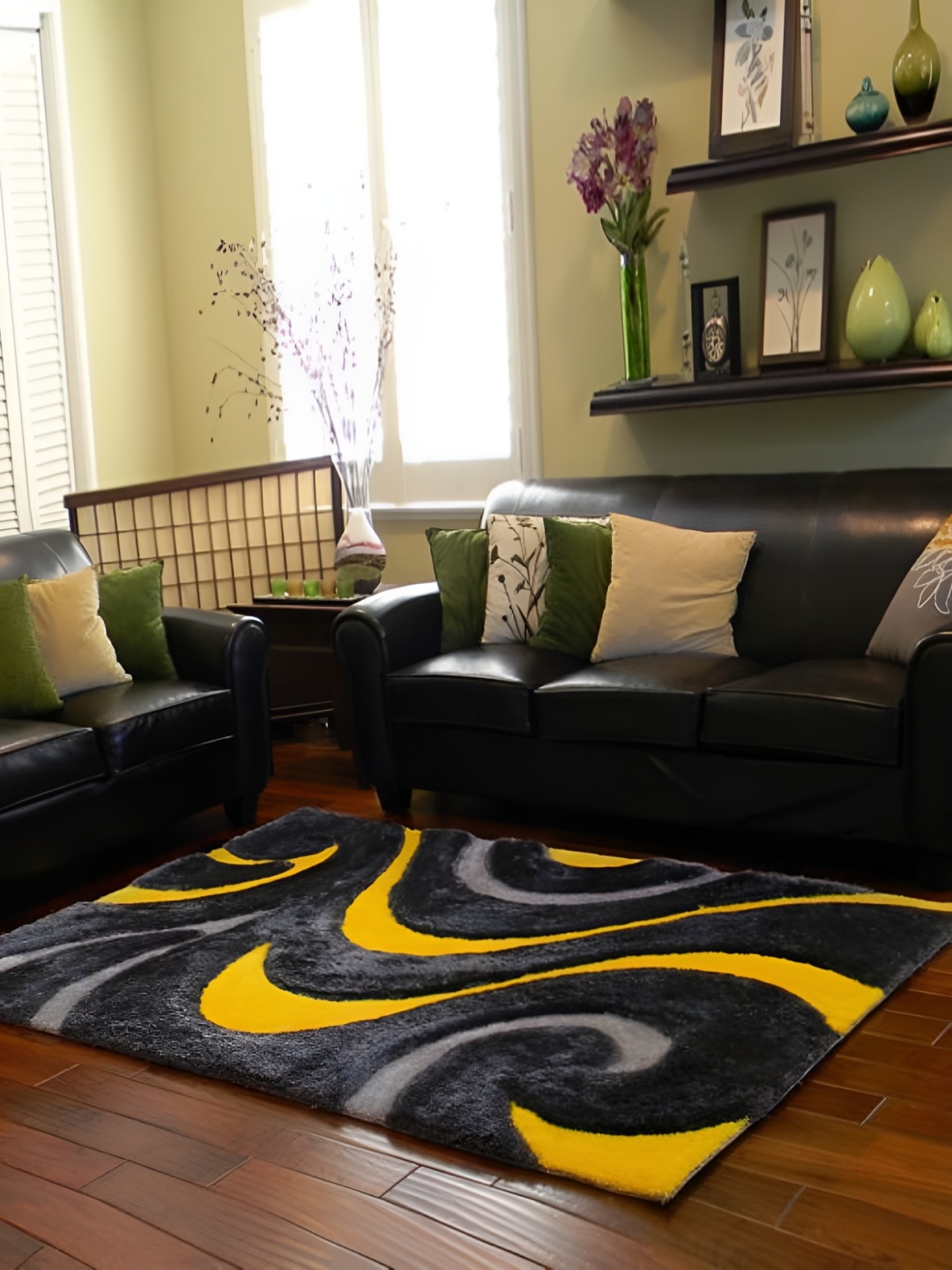 

Shopgallery Yellow & Grey Abstract Printed Anti Skid Carpet