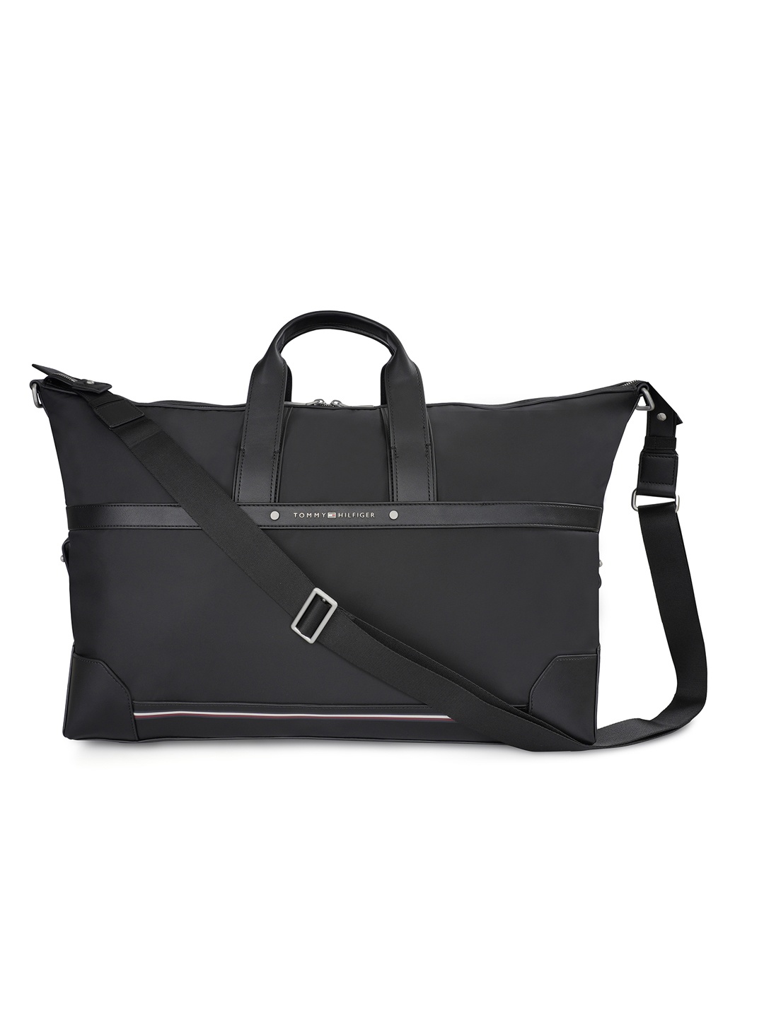 

Tommy Hilfiger Signature Tape Detailed Duffel Bag, Black