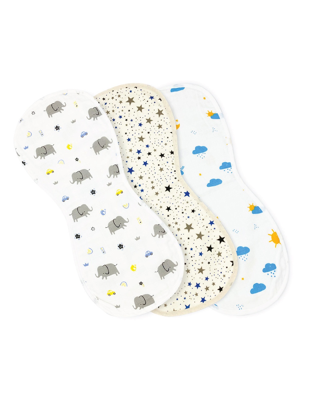 

BAESD Pack Of 3 Baby Burp Cloth, Off white