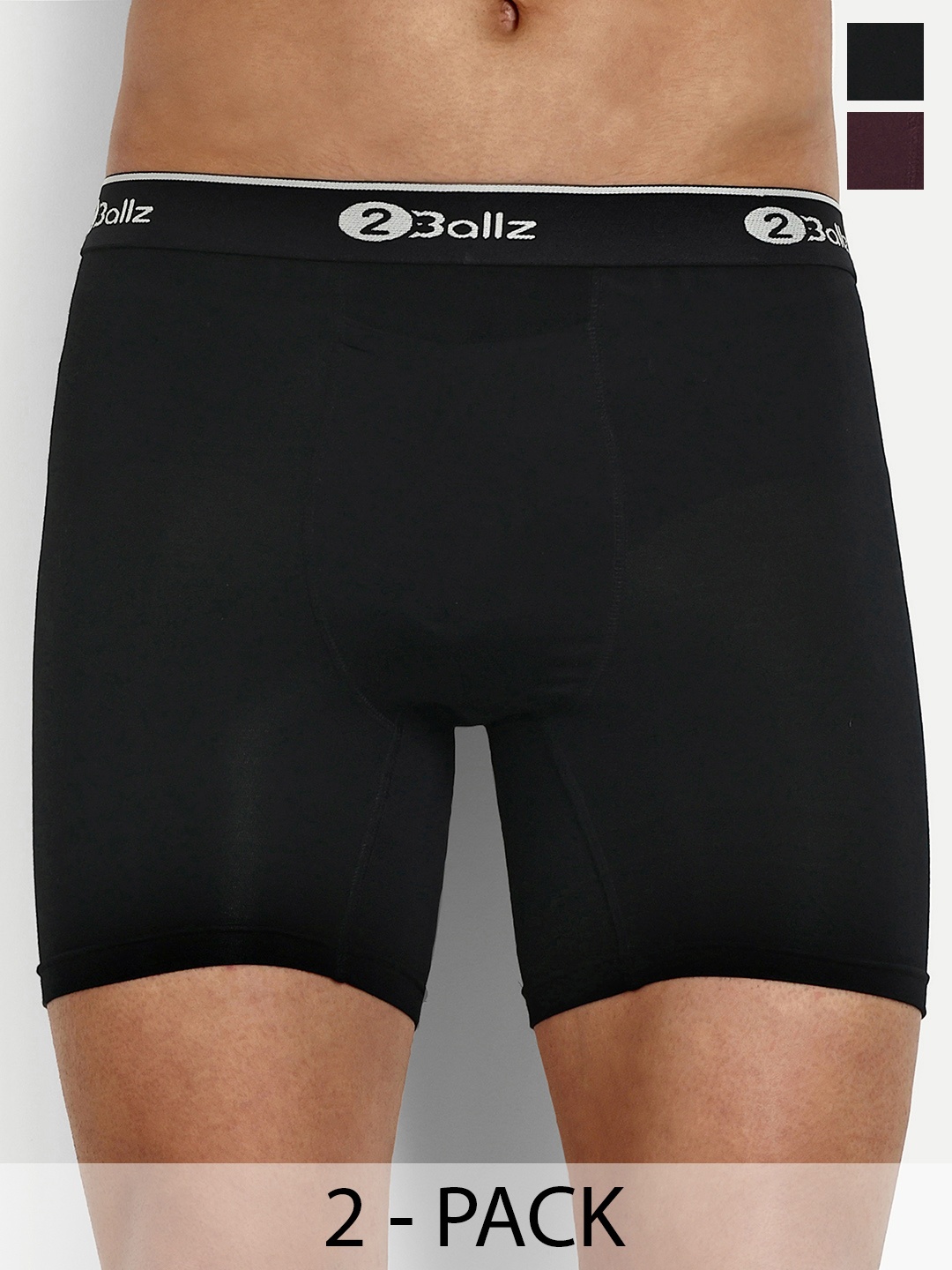 

2BALLZ Pack Of 2 Snug Fit Trunks BBR-2-2BT, Maroon