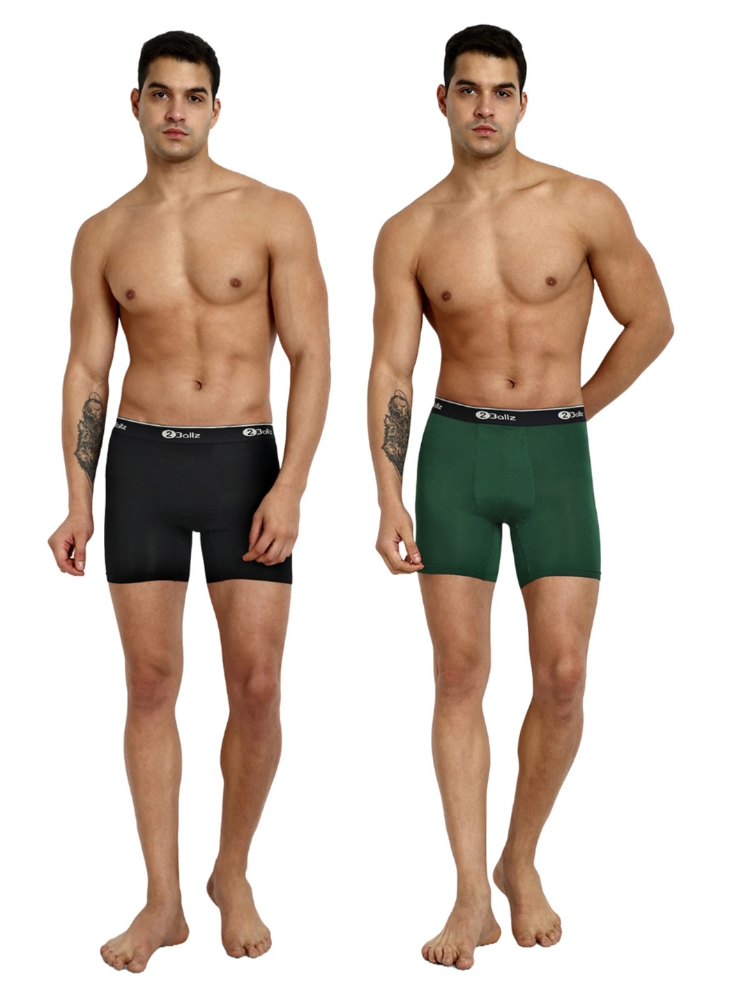

2BALLZ Pack Of 2 Brand Logo Details Snug Fit Pouch Trunks BBG-2-2BT, Green