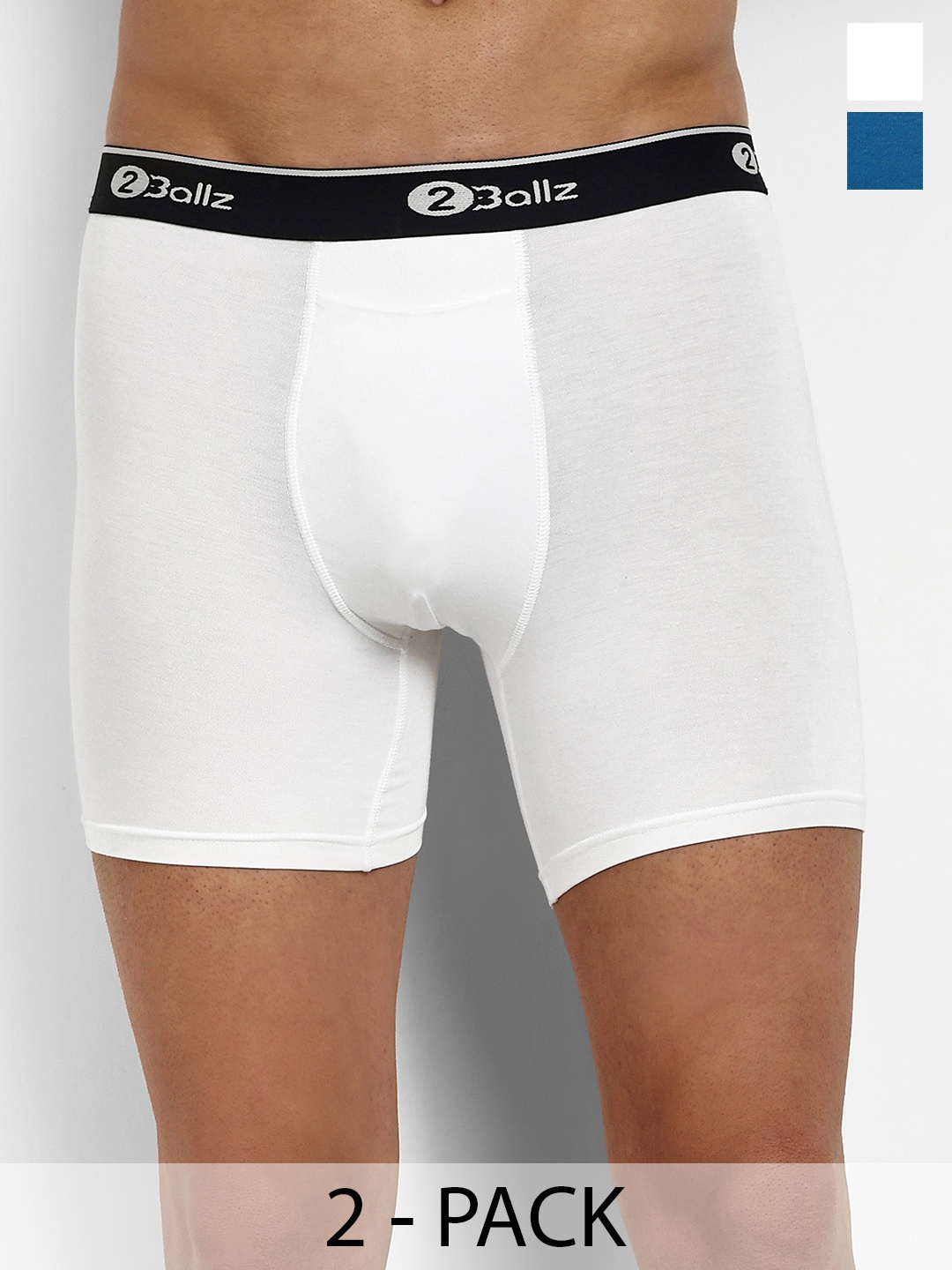 

2BALLZ Pack Of 2 Snug Fit Trunks WHB-2-2BT, Navy blue