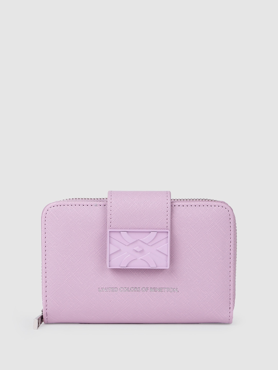 

United Colors of Benetton Women Solid Two Fold Wallet, Lavender