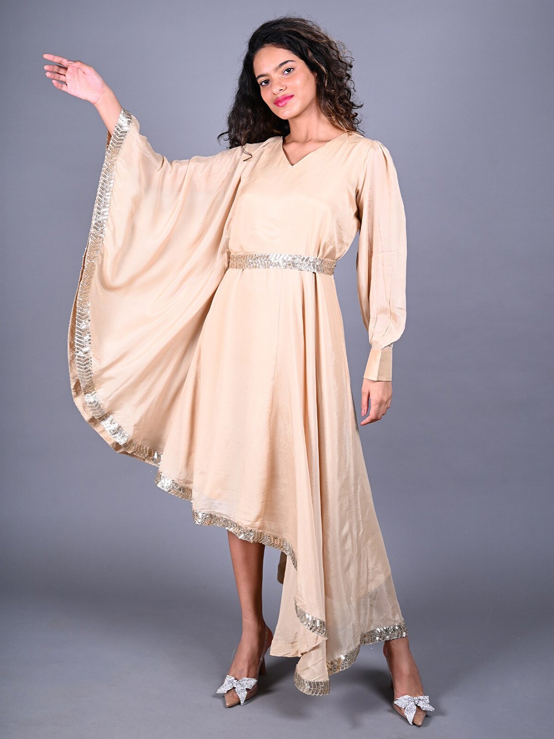 

ODETTE Sequin Embellished Maxi Dress, Peach
