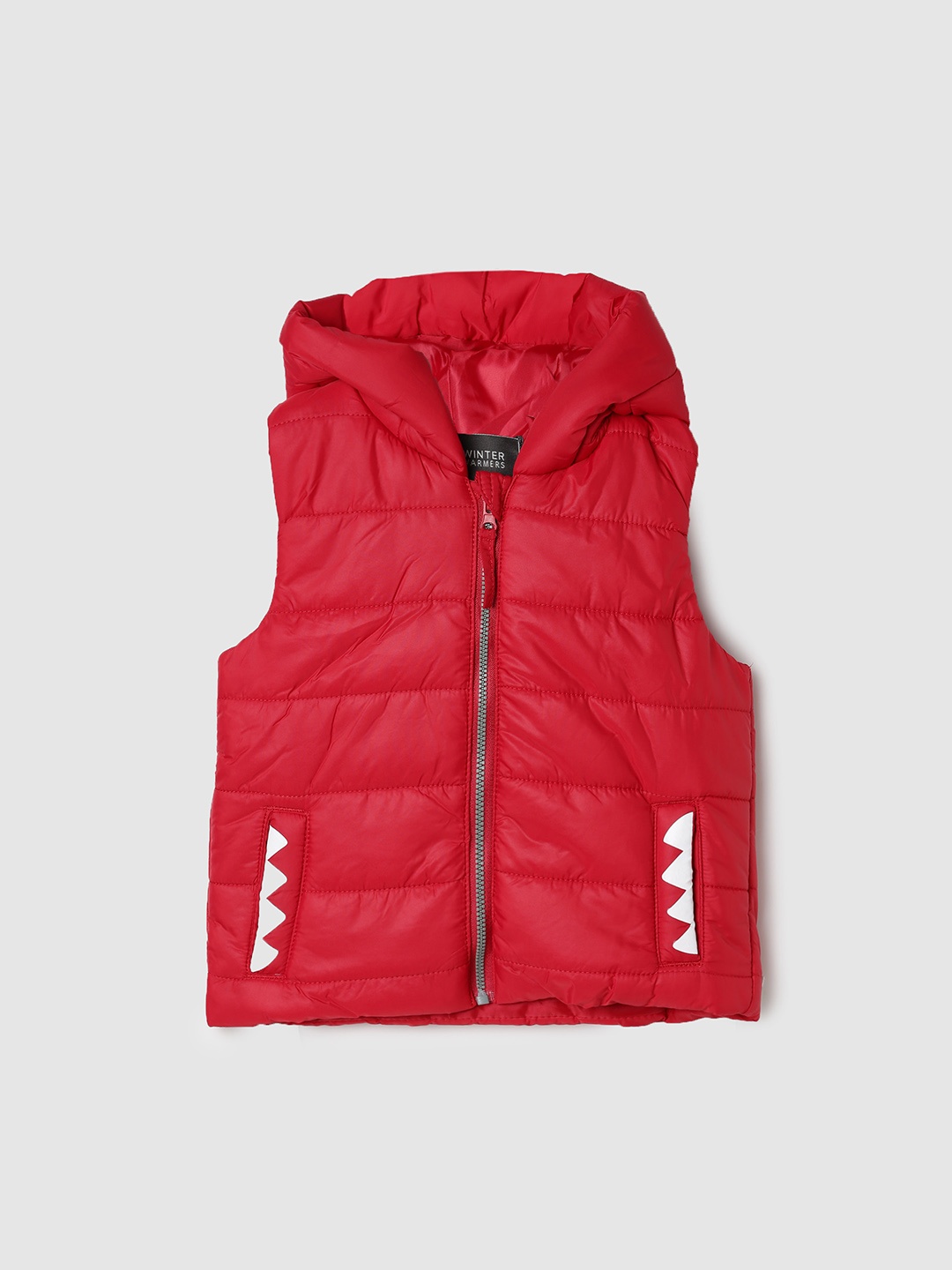 

max Infants Boys Hooded Padded Jacket, Red