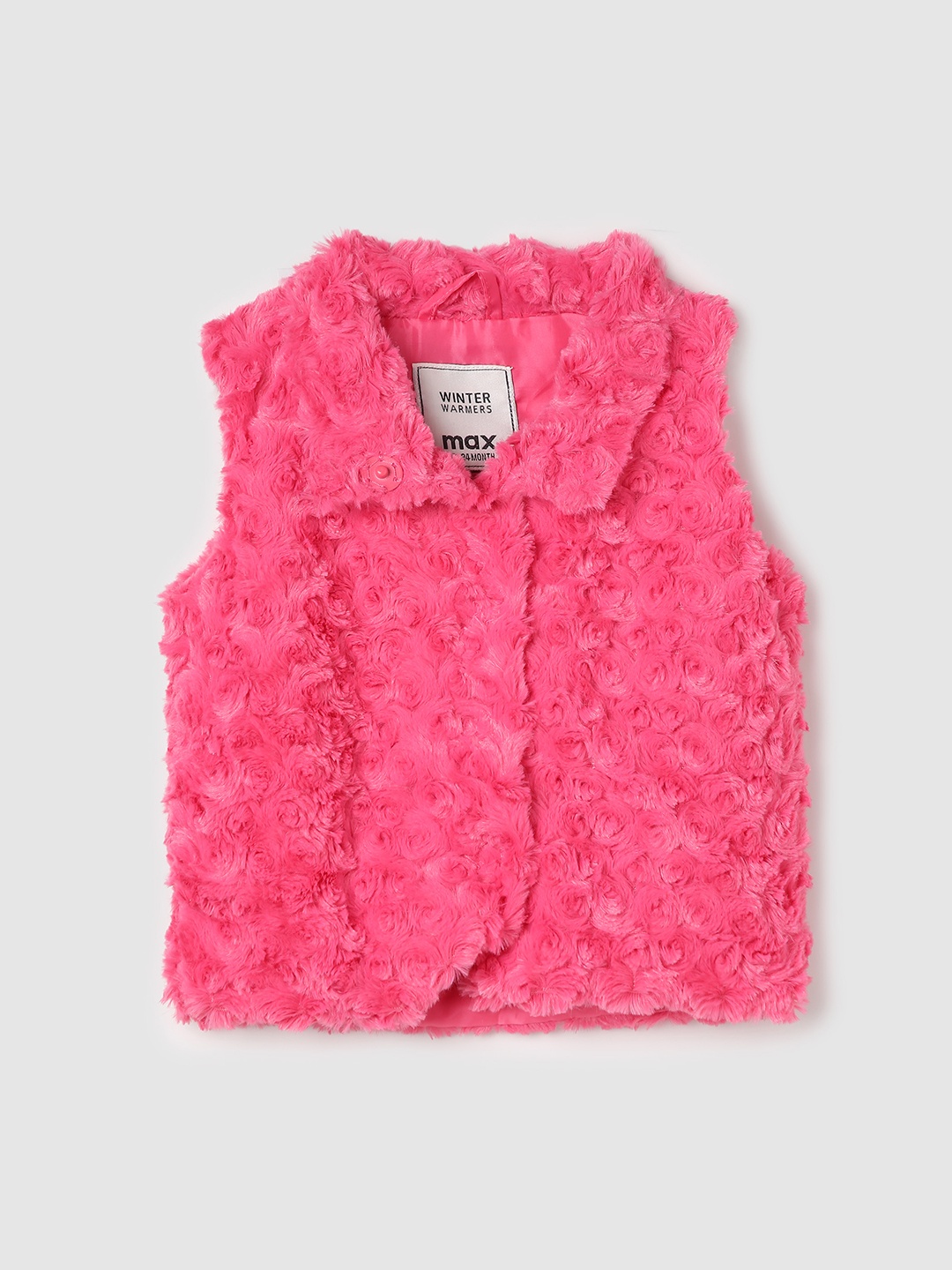 

max Infants Girls Open Front Jacket, Magenta