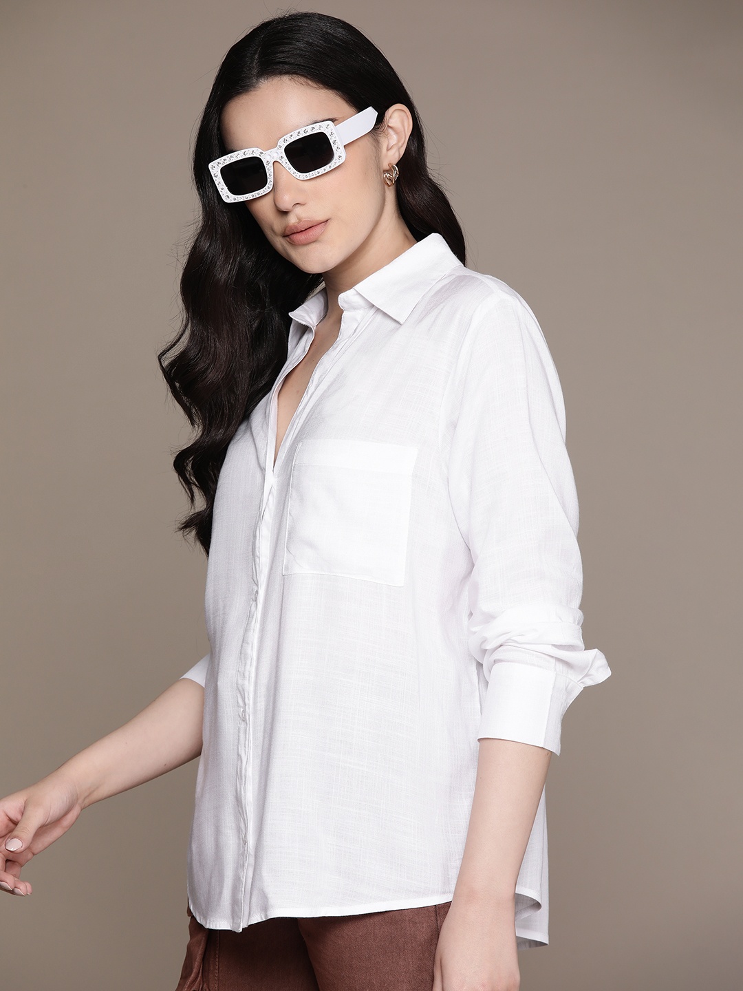 

Roadster Women Casual Shirt, White