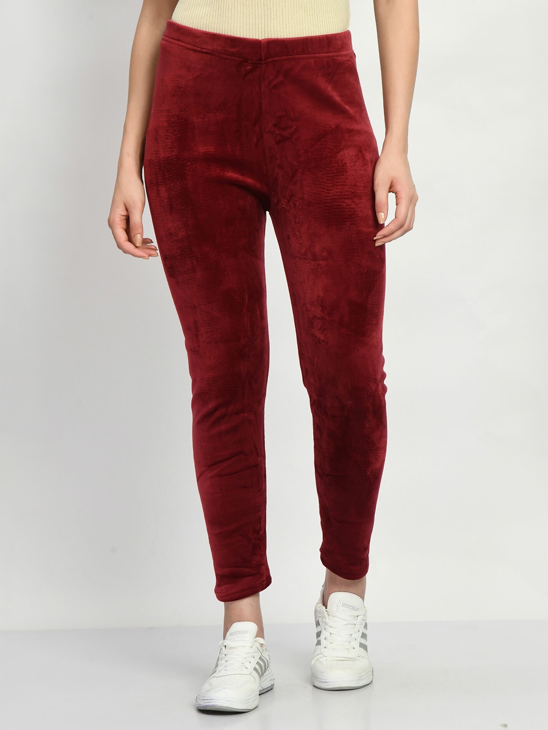 

Legit Affair Women Velvet Ankle-Length Leggings, Maroon