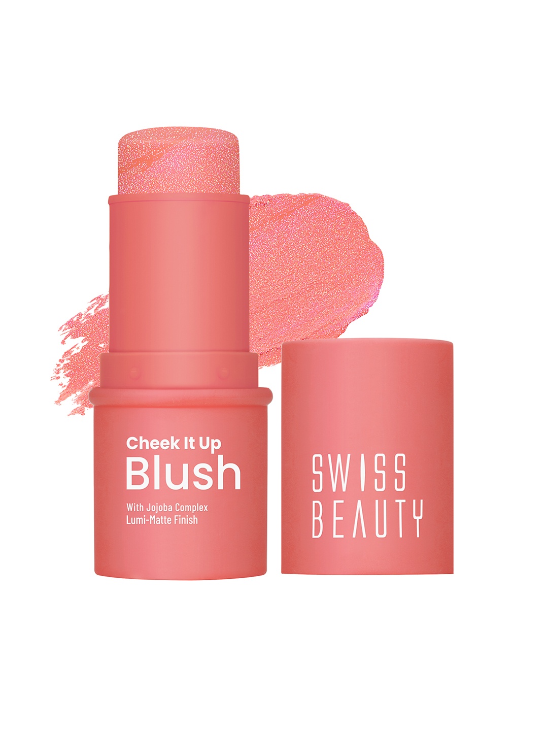 

SWISS BEAUTY Cheek It Up Blush with Jojoba Complex - Mood Lifter Coral 03, Pink