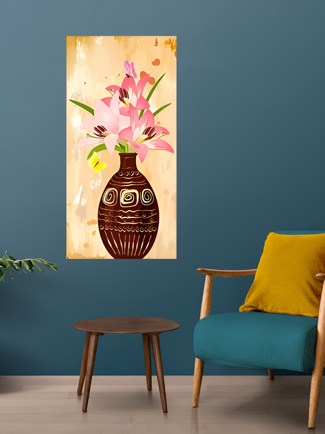 

MITHILA Handicrafts Pink & Brown Canvas Painting Wall Art