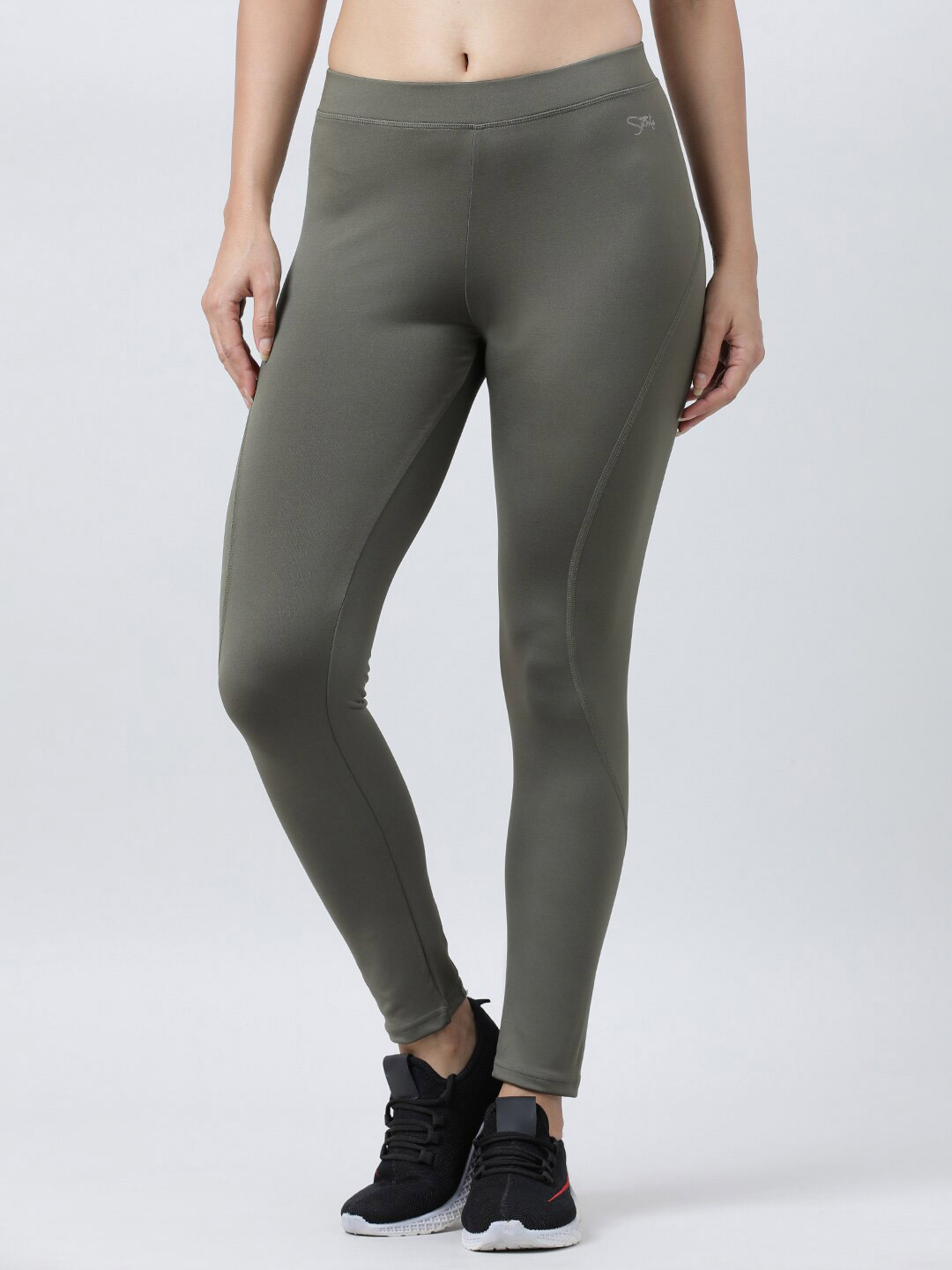 

Lovable Sport Women Slim-Fit Ankle-Length Gym Tights, Olive