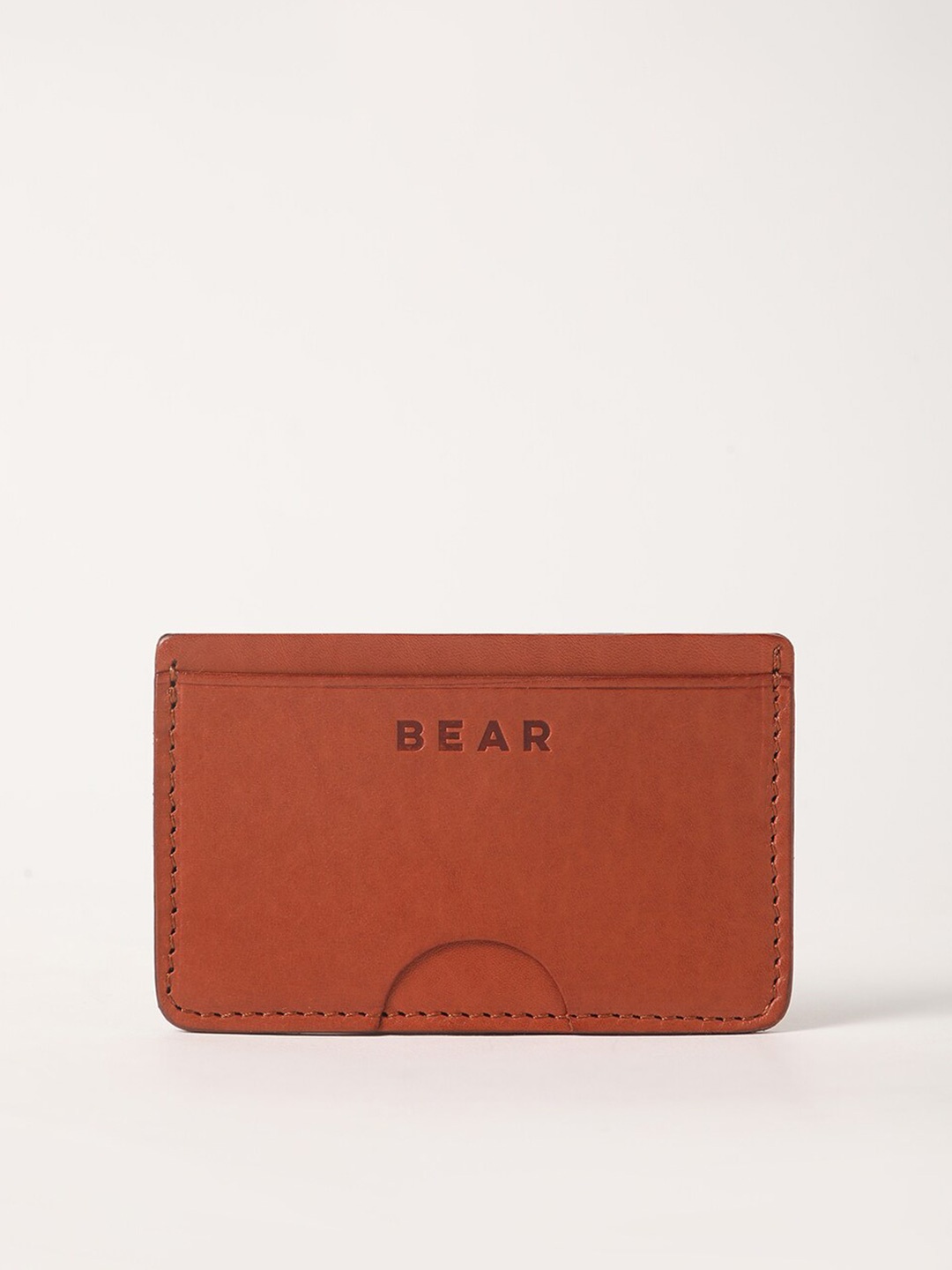 

THE BEAR HOUSE Men Leather Card Holder, Orange