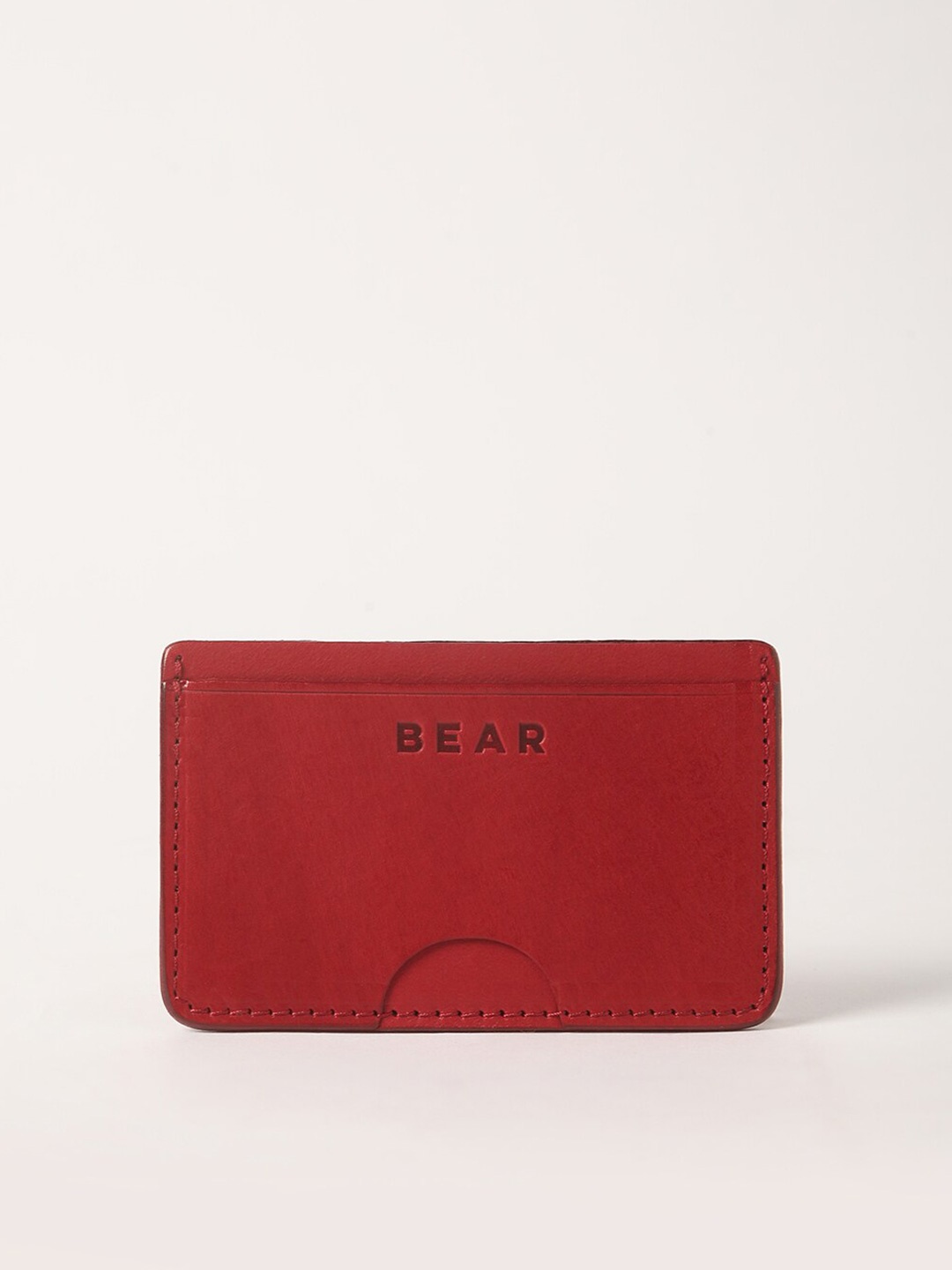 

THE BEAR HOUSE Men Leather Card Holder, Red