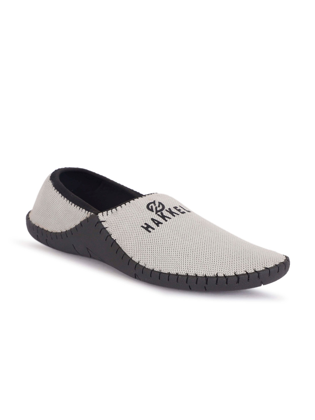 

HAKKEL Men Colourblocked Mesh Lightweight Slip-On Sneakers, Grey