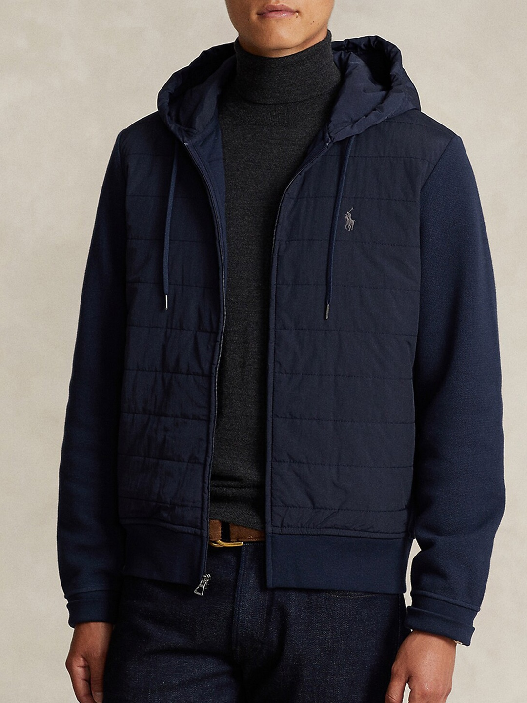 

Polo Ralph Lauren Hooded Cotton Front Open Cotton Sweatshirt, Navy blue
