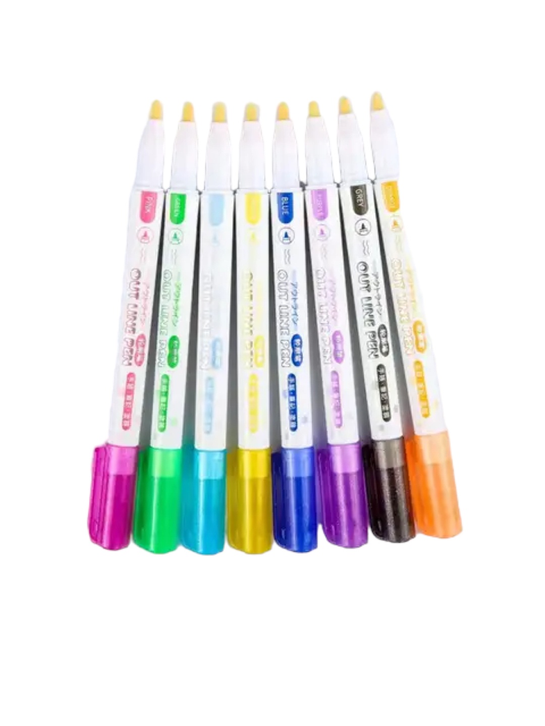 

FEELHIGH Kids Pack of 8 Outline Marker Set, White