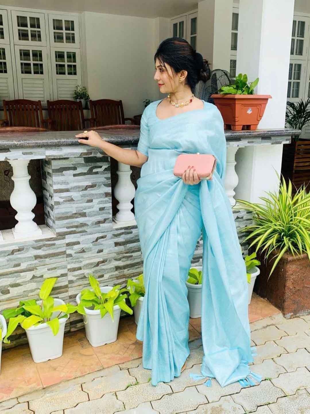 

Mitera Woven Design Art Silk Saree, Blue