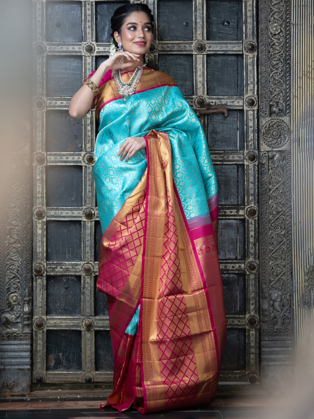 

Mitera Woven Design Zari Art Silk Saree, Blue