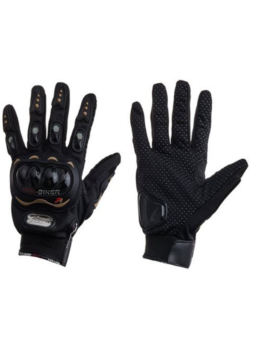 

BAESD Men Probiker Textured Leather Riding Gloves, Black