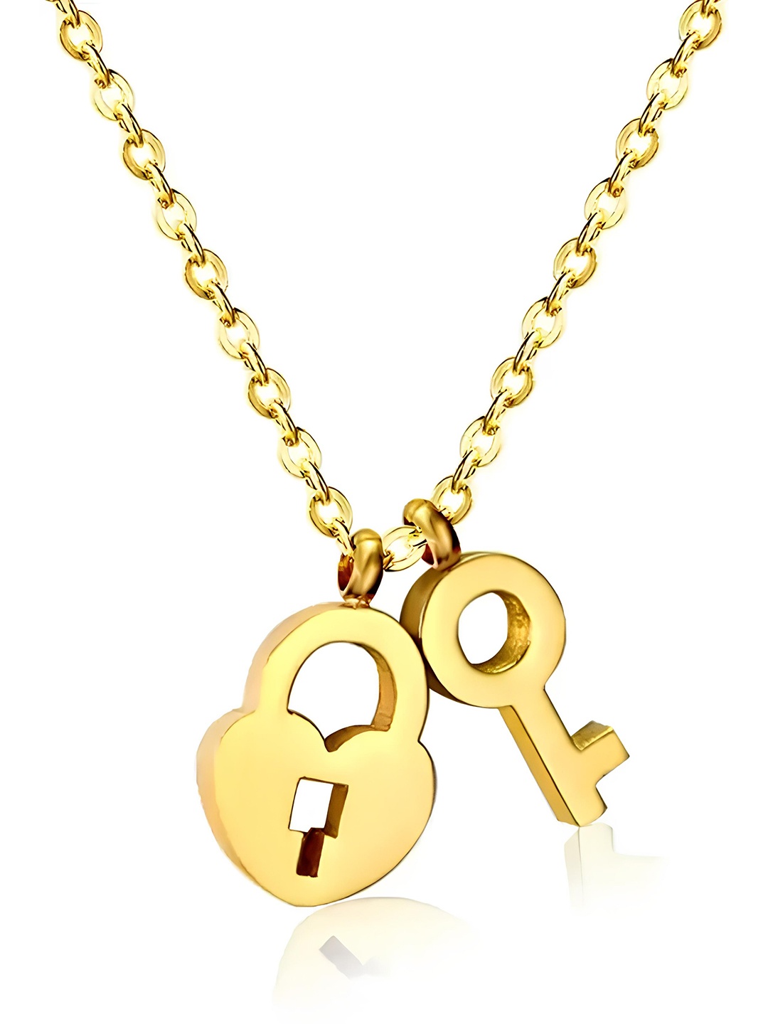 

KARISHMA KREATIONS Gold-Plated Lock Key-Charm Pendant
