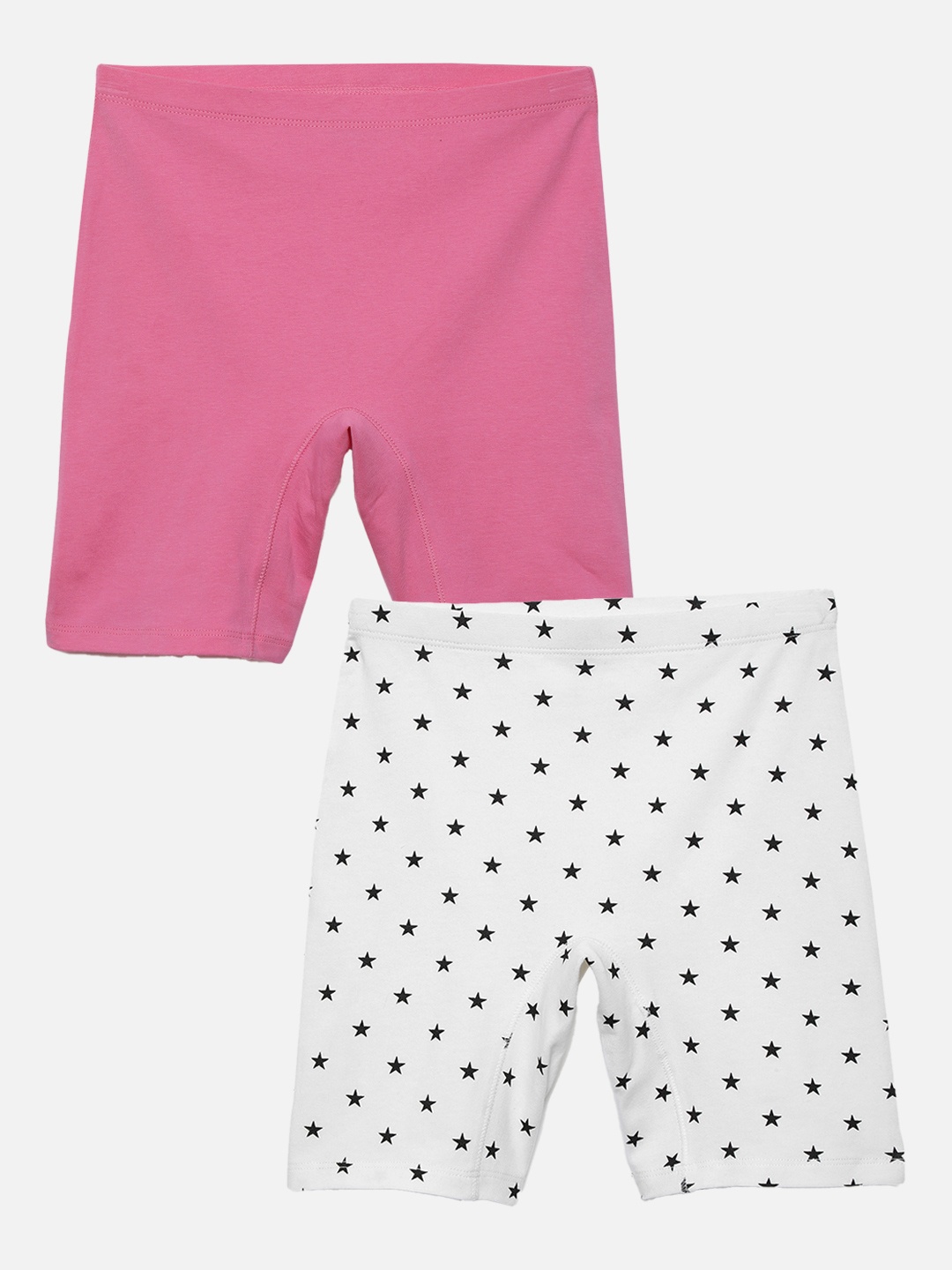 

mackly Girls Pack Of 2 Printed Mid-Rise Shorts, Pink