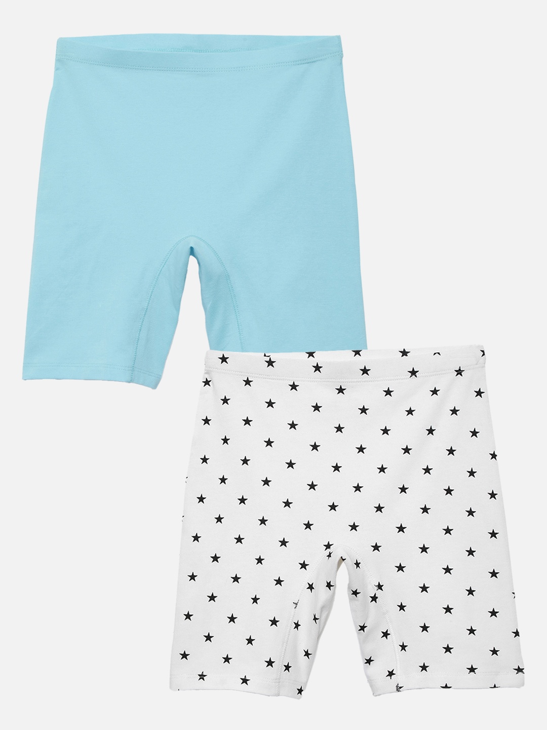 

mackly Girls Pack Of 2 Geometric Printed Shorts, Turquoise blue