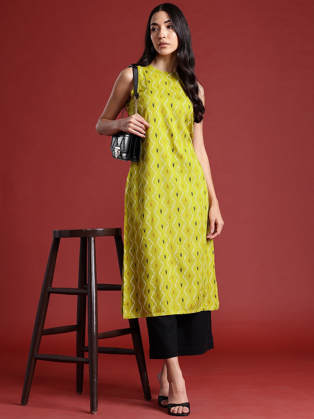 

Anouk Women Ethnic Motifs Printed Kurta, Green