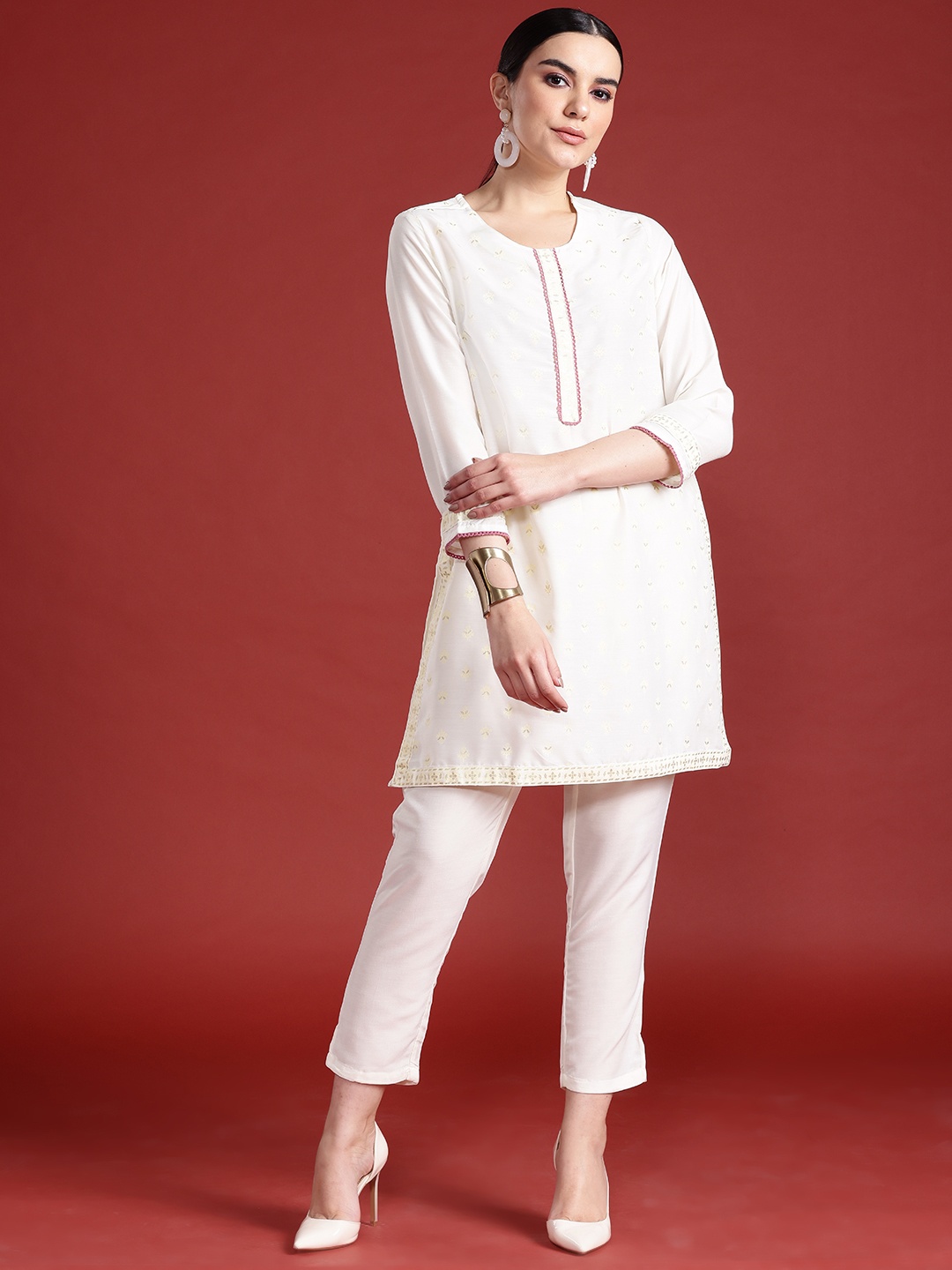 

Anouk Floral Print Kurta with Trousers, White