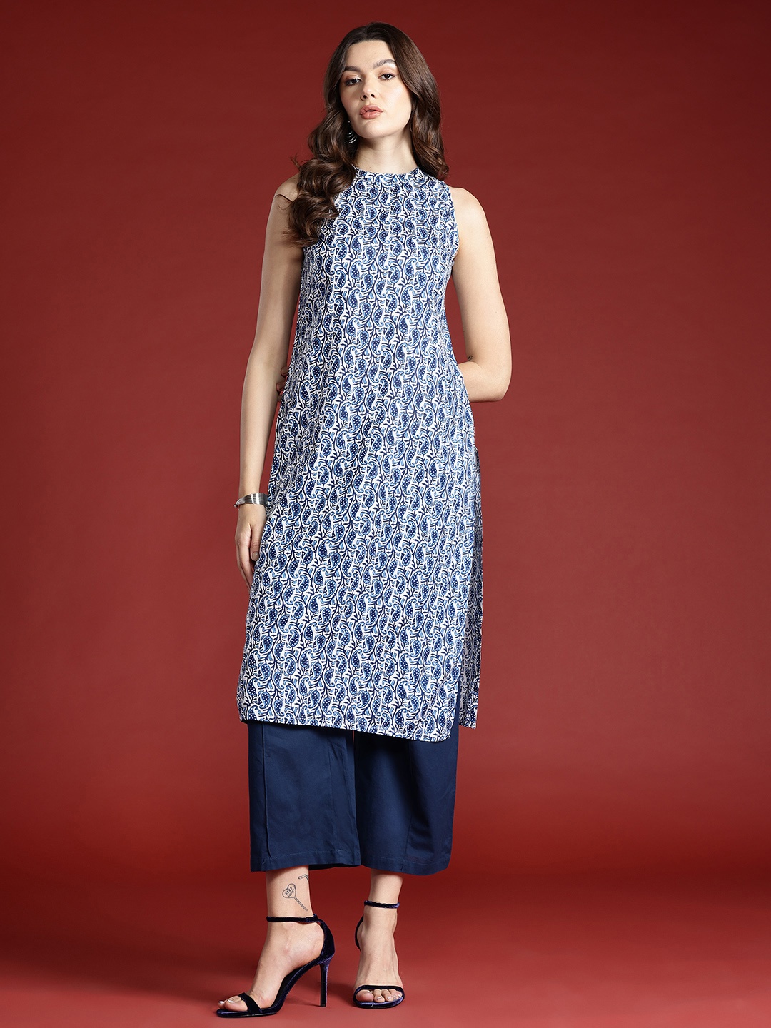 

Anouk Paisley Printed Kurta, Blue