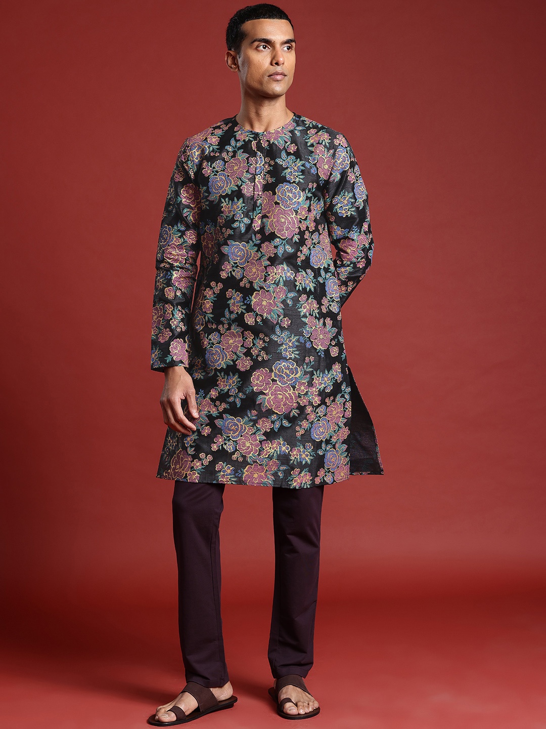 

Anouk Floral Printed Kurta, Black
