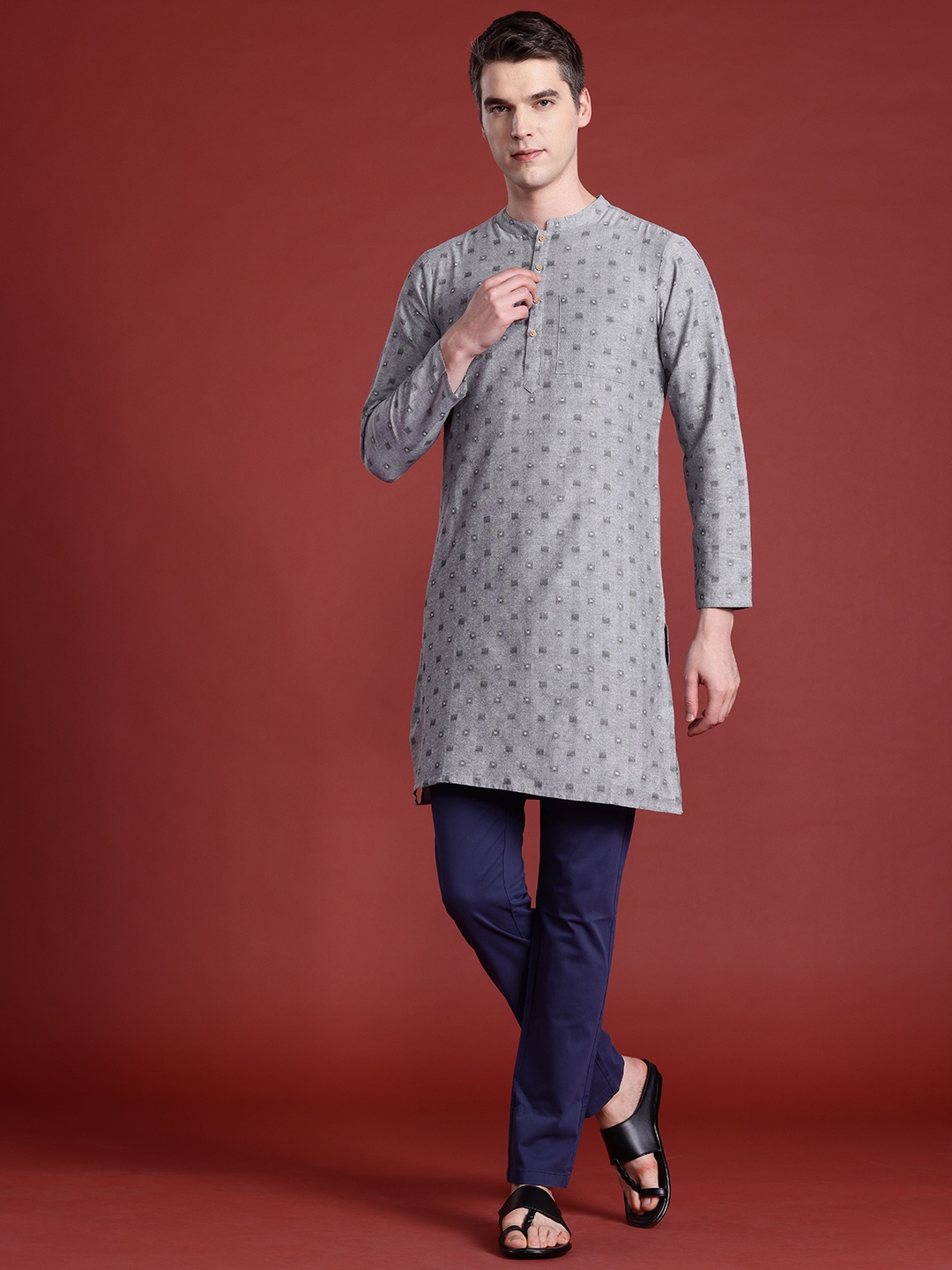 

Anouk Woven Design Kurta, Grey