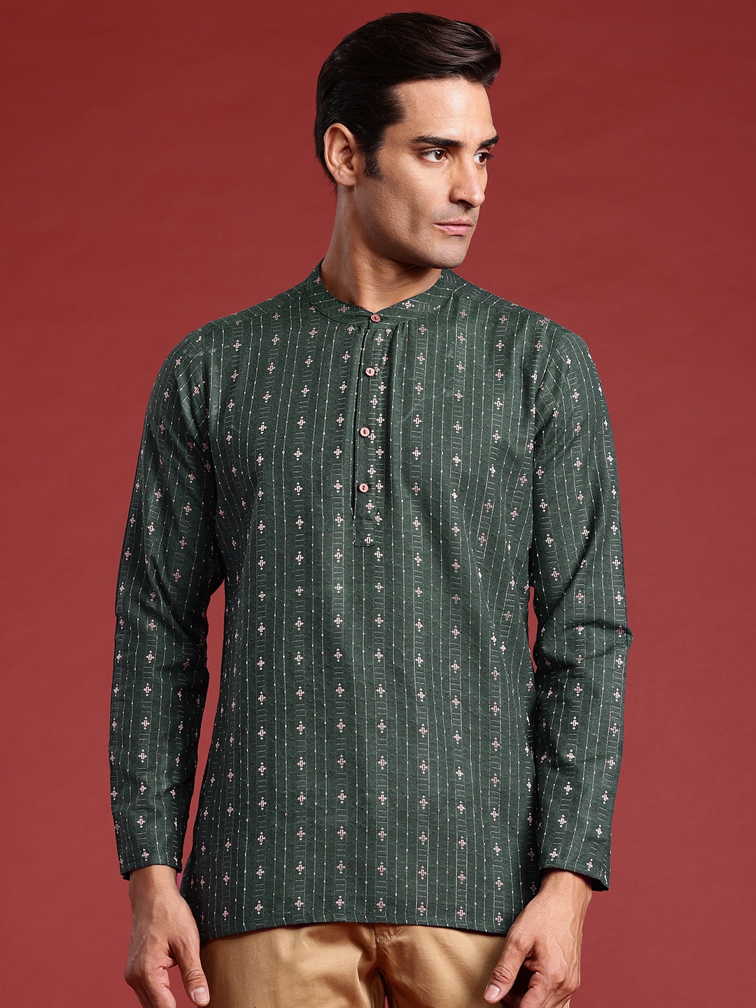 

Anouk Woven Design Straight Kurta, Green