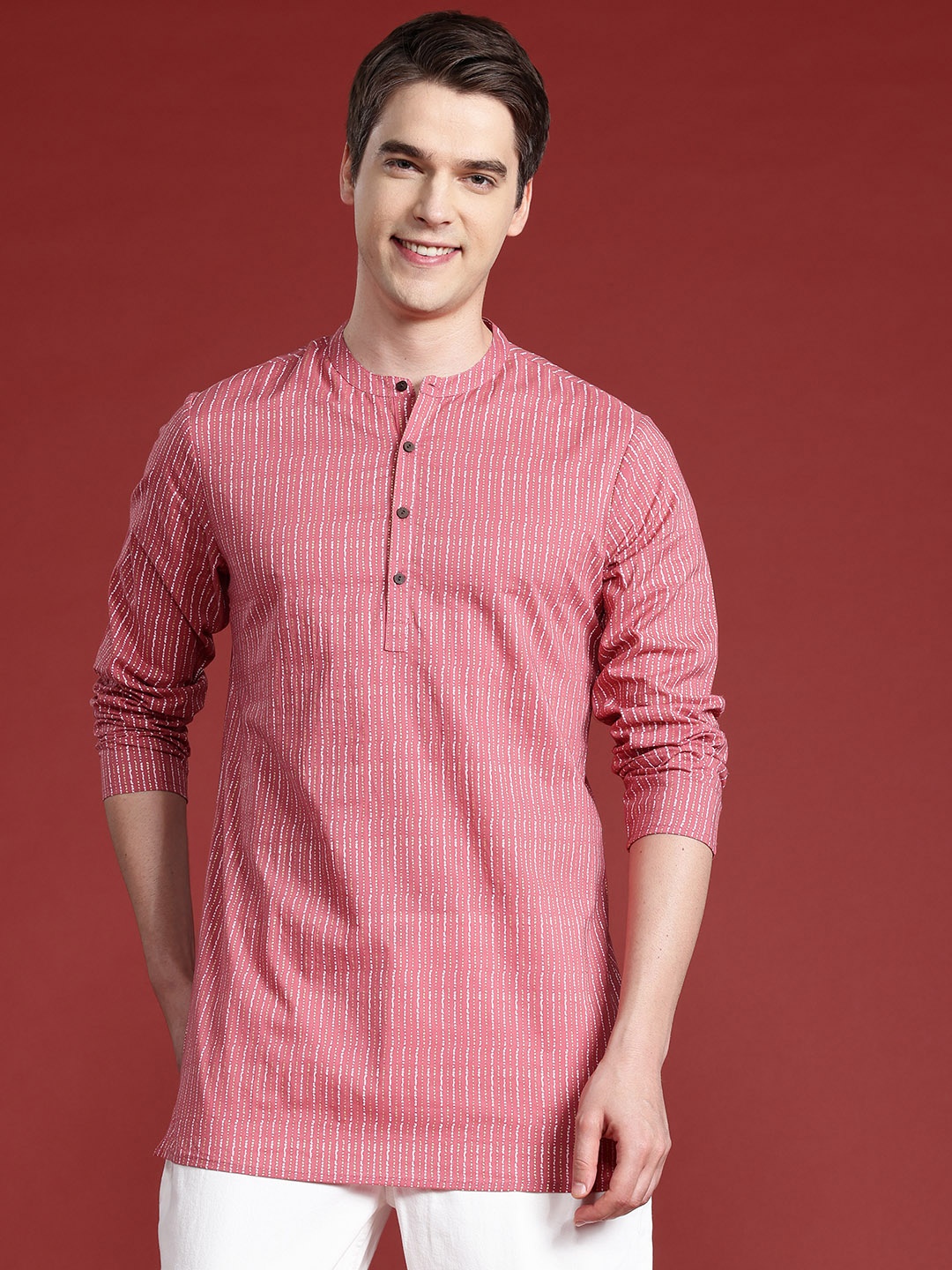 

Anouk Pure Cotton Printed Straight Kurta, Pink