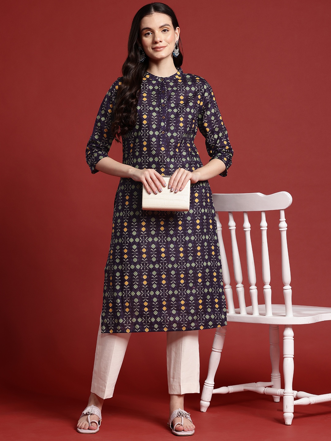 

Anouk Women Ethnic Motifs Printed Cotton Kurta, Purple