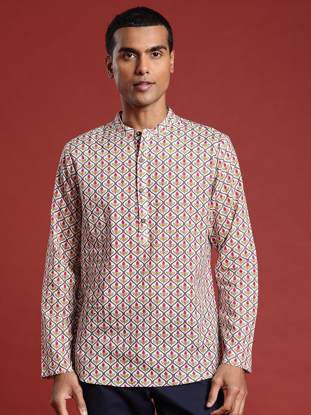 

Anouk Pure Cotton Printed Short Kurta, Off white