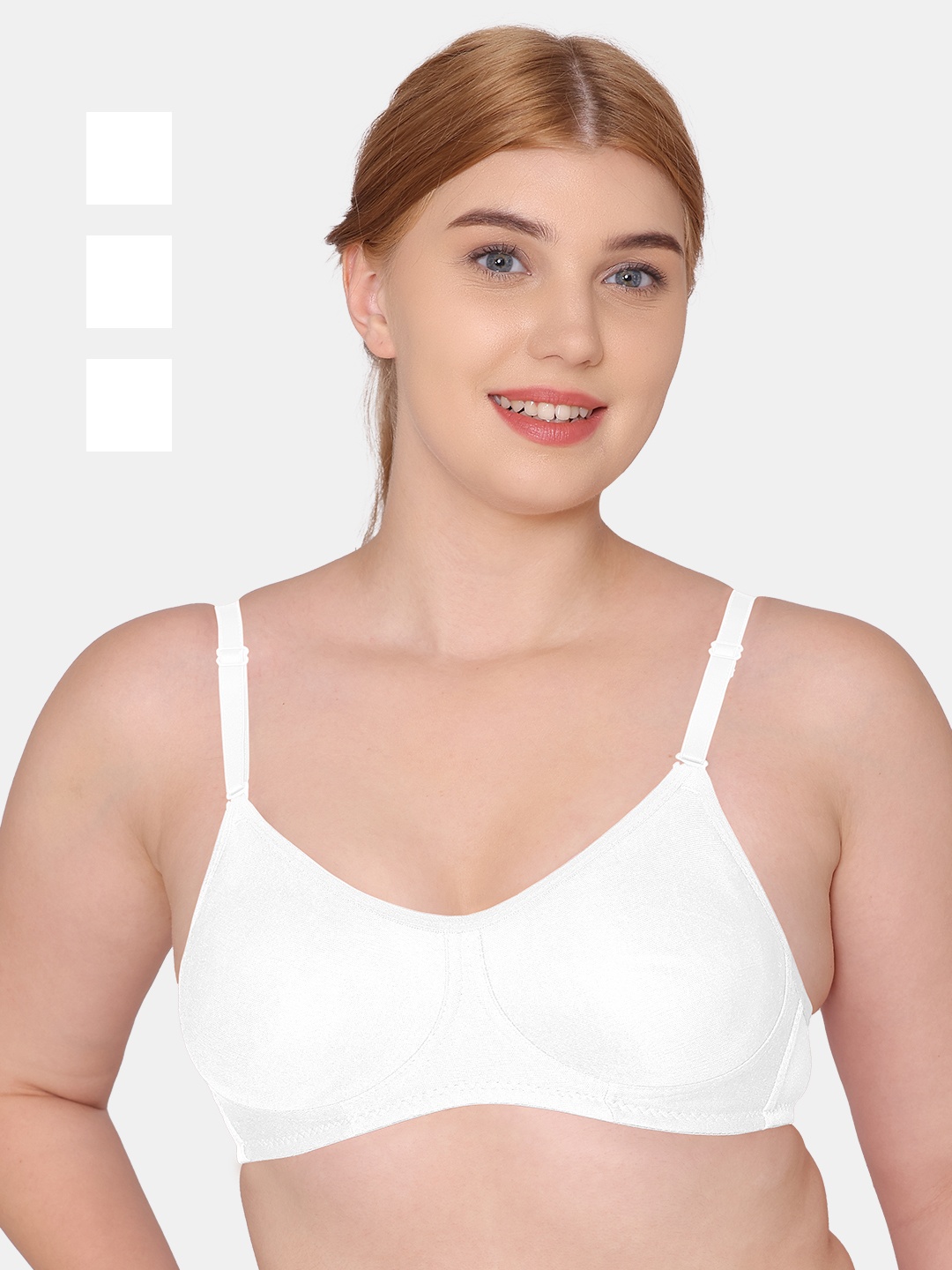 

KOMLI Pack Of 3 Bra Full Coverage, White