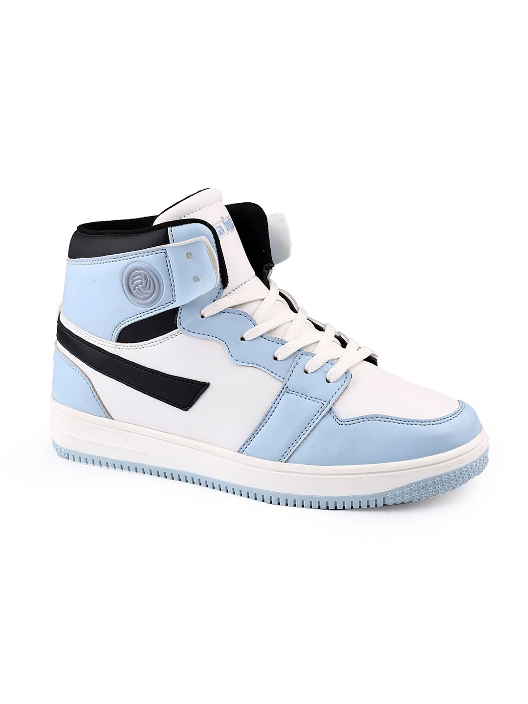 

bacca bucci Women Colourblocked Comfort Insole High-Top Sneakers, Blue