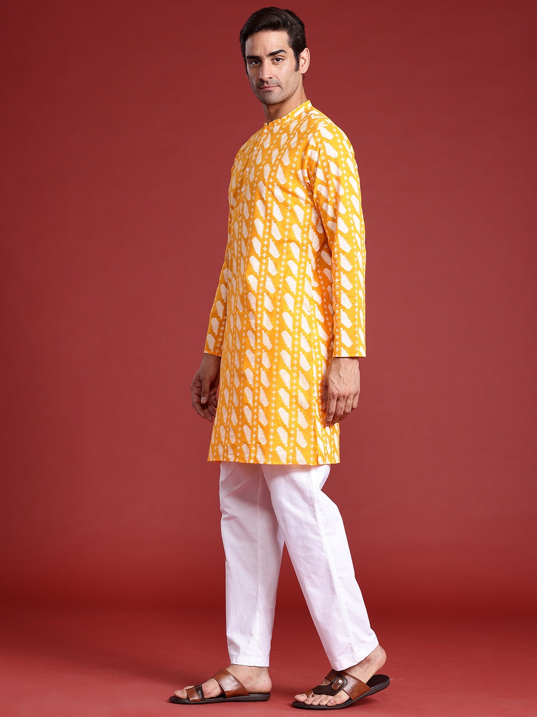 

Anouk Printed Pure Cotton Kurta, Yellow