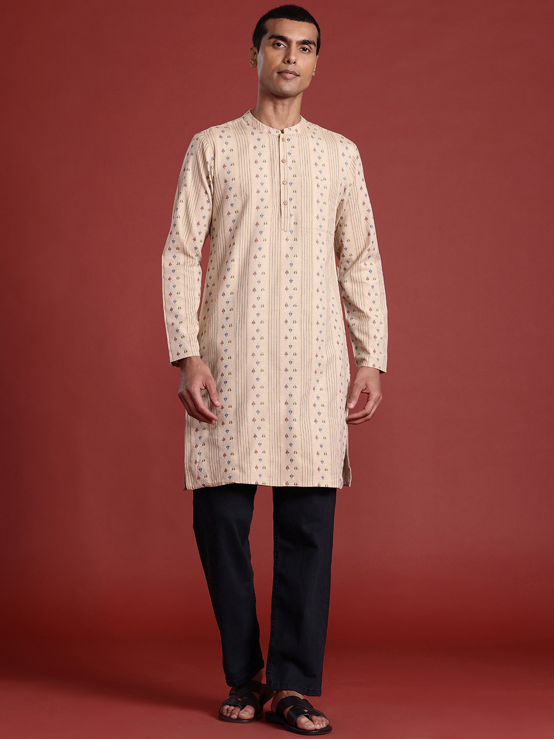 

Anouk Woven Design Kurta, Beige