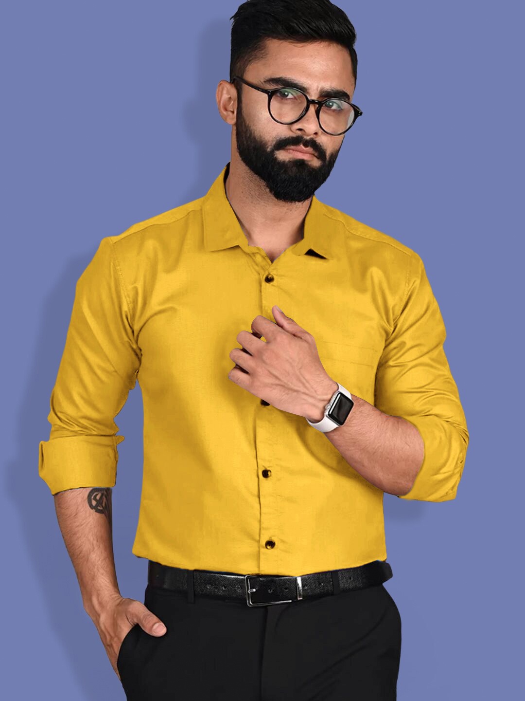 

1 Stop Fashion Opaque Pure Cotton Casual Shirt, Mustard