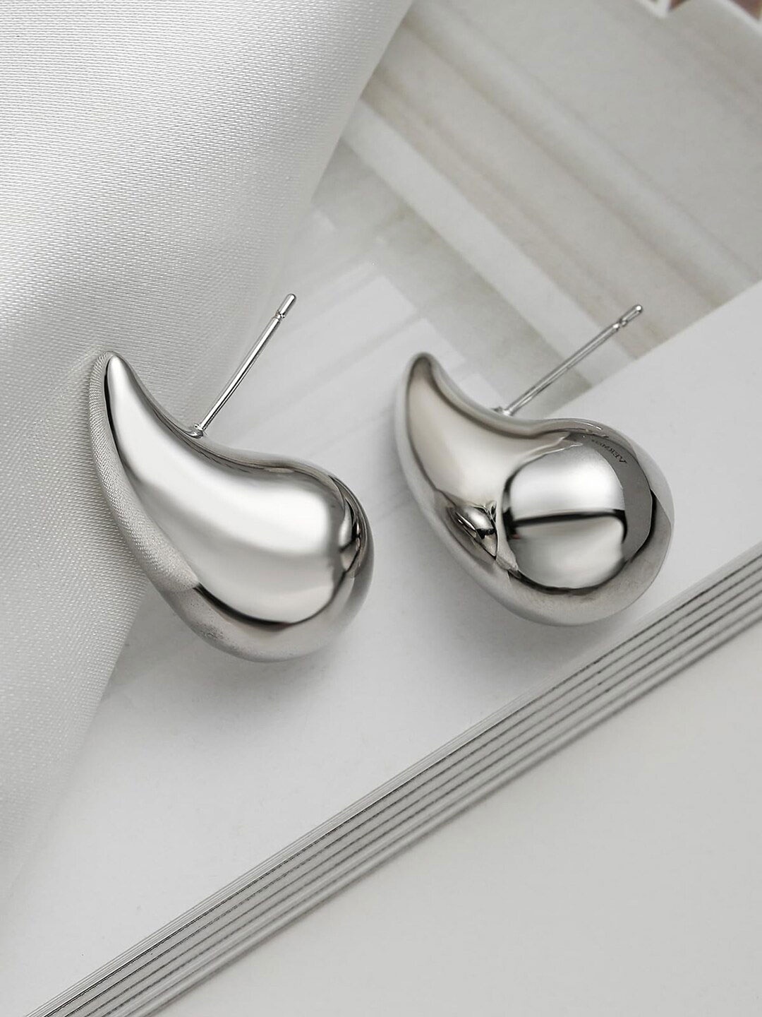 

Krelin Silver-Plated Teardrop Shaped Drop Earrings