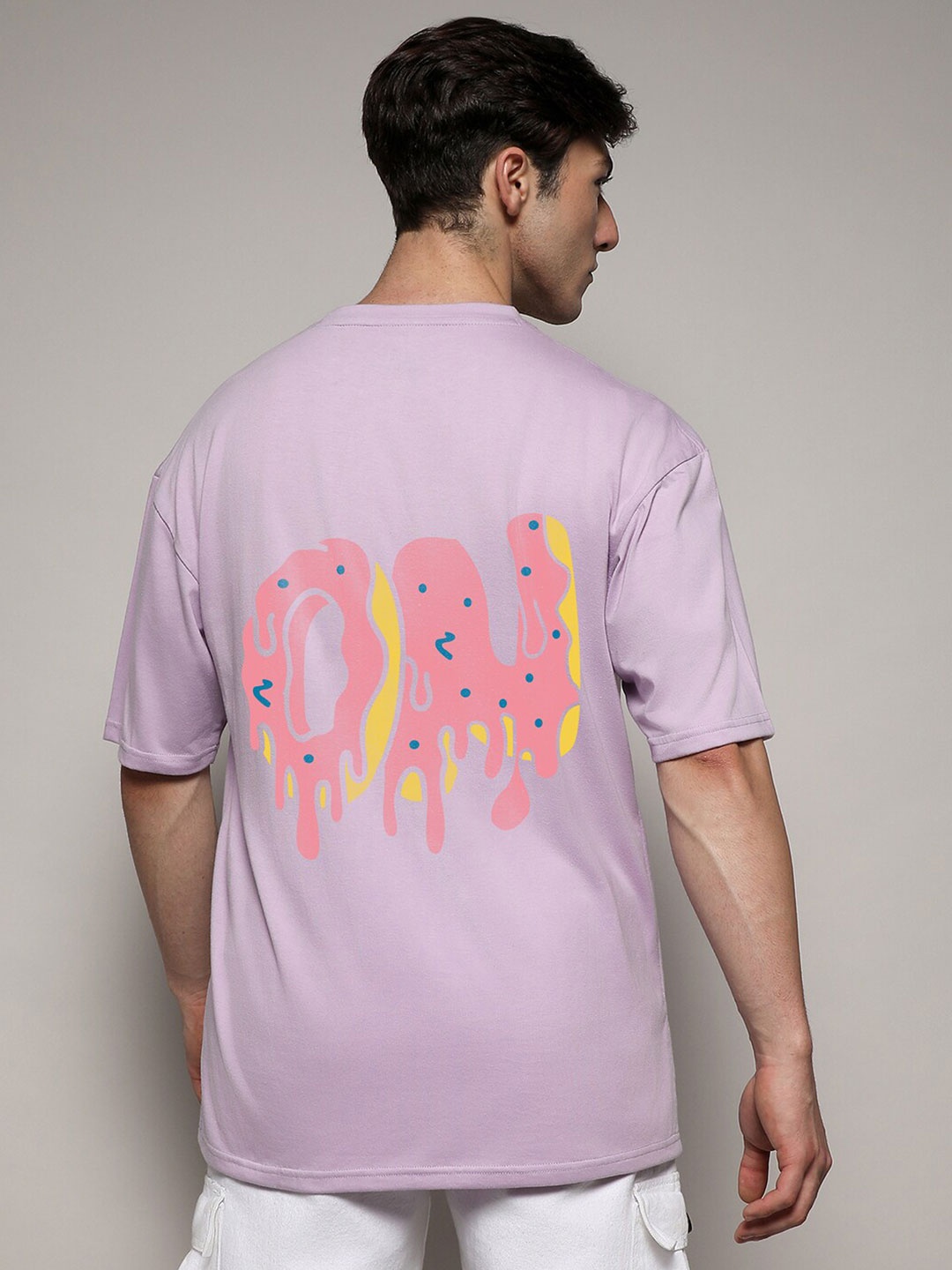 

Campus Sutra Typography Printed Cotton Oversized T-shirt, Purple