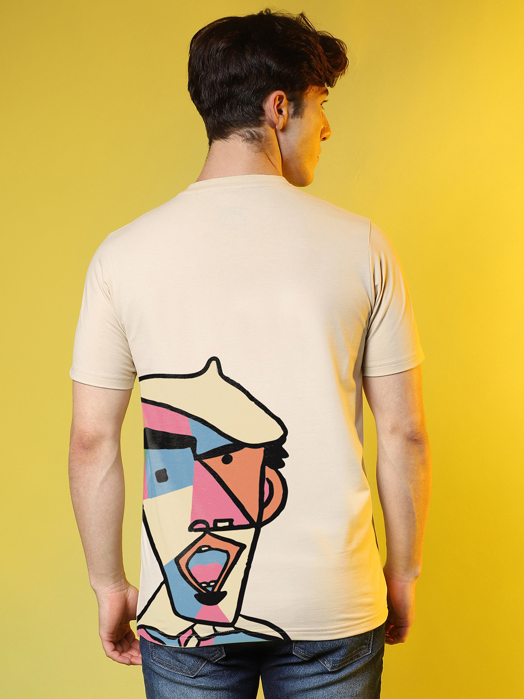 

Campus Sutra Typography Printed Cotton Oversized T-shirt, Yellow