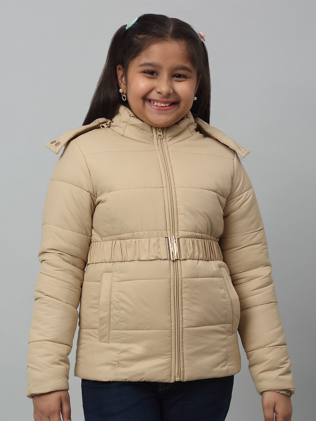 

Cantabil Girls Lightweight Hooded Padded Jacket, Beige