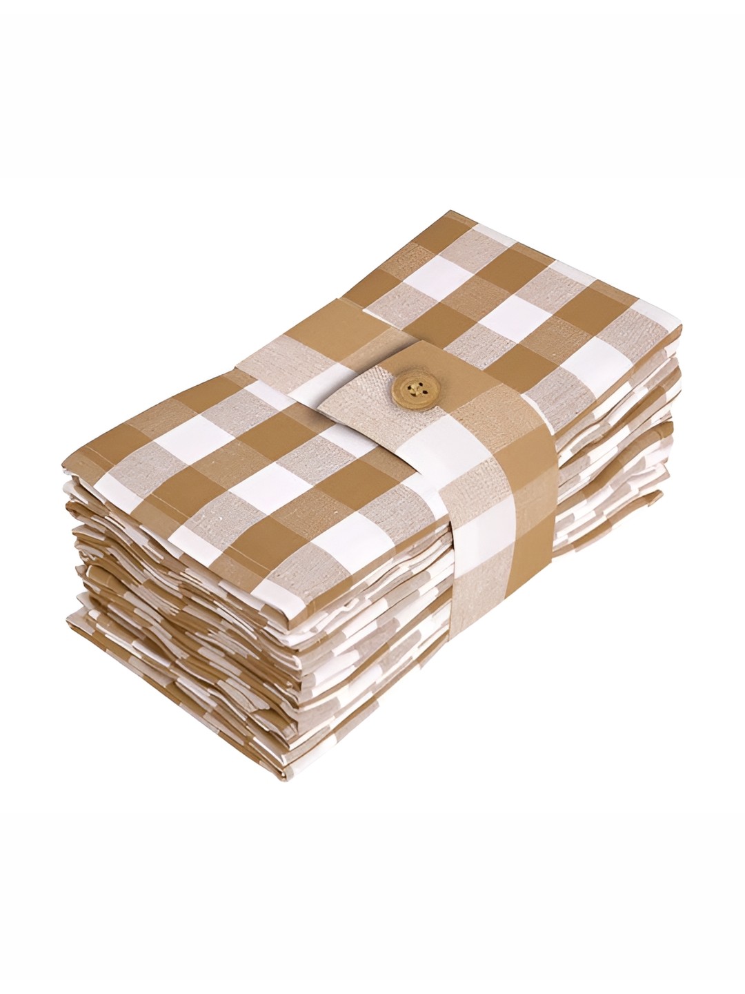 

Lushomes Beige 6 Pieces Checked Cotton Kitchen Napkin Sets