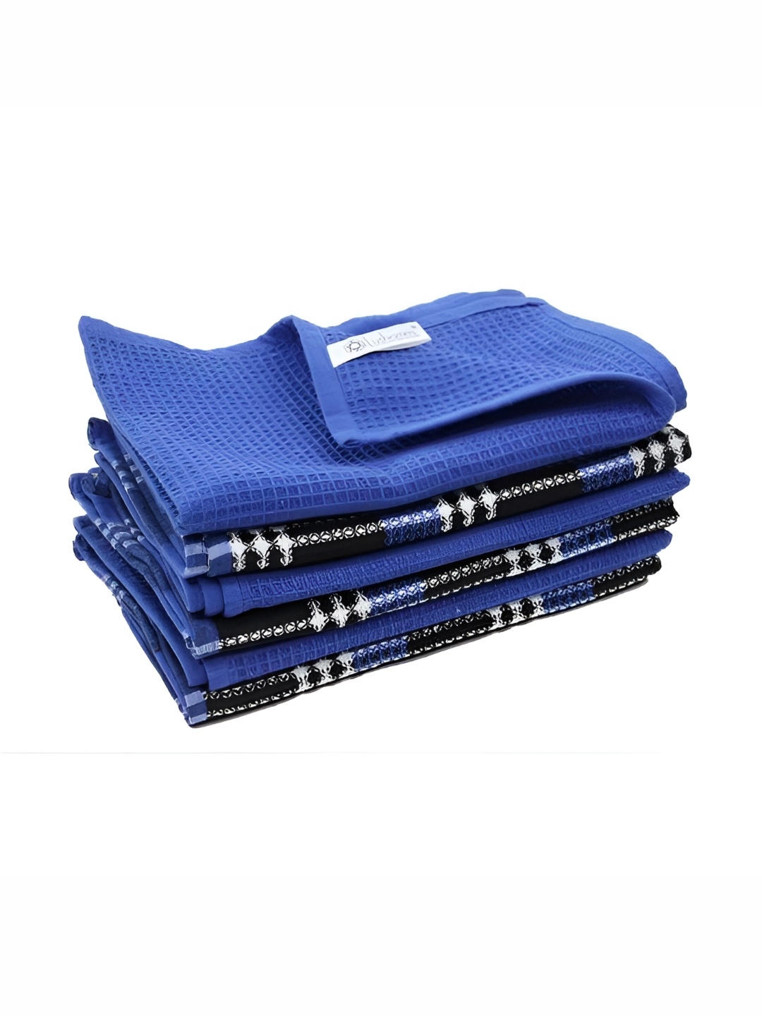 

Lushomes Blue & Black 6 Pieces Printed Cotton Kitchen Towels