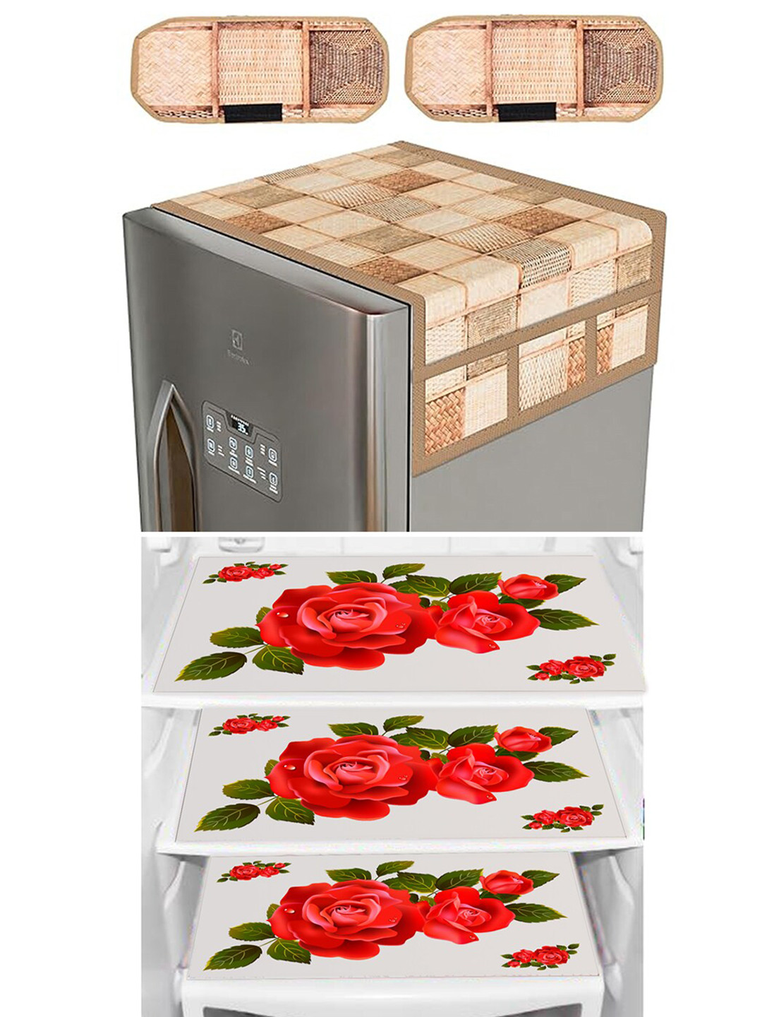 

Dakshya Industries Red & Green 6 Pieces Printed Refrigerator Covers & Mats