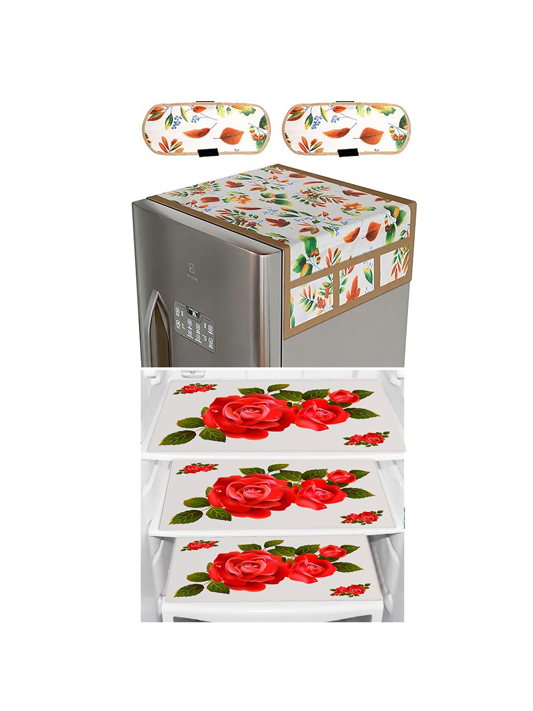 

Dakshya Industries Red & Green 6 Pieces Printed Refrigerator Covers & Mats