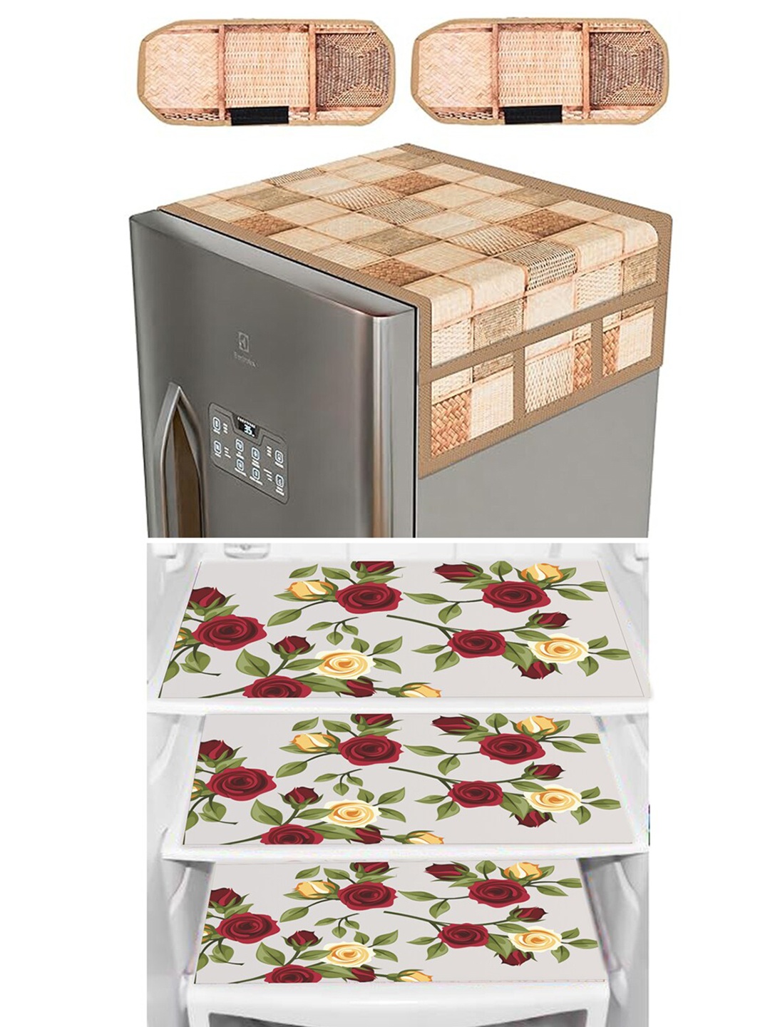 

Dakshya Industries 6 Pieces Brown & Beige Printed Refrigerator covers