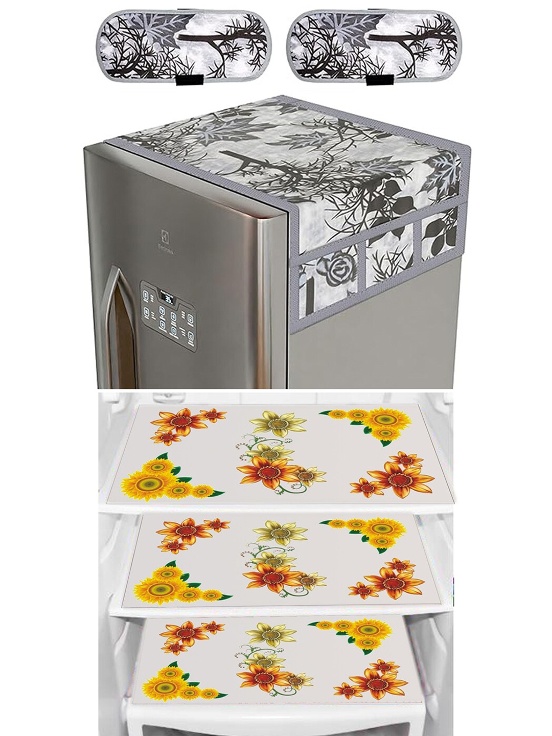 

Dakshya Industries Yellow & Black 6 Pieces Printed Refrigerator Covers & Mats